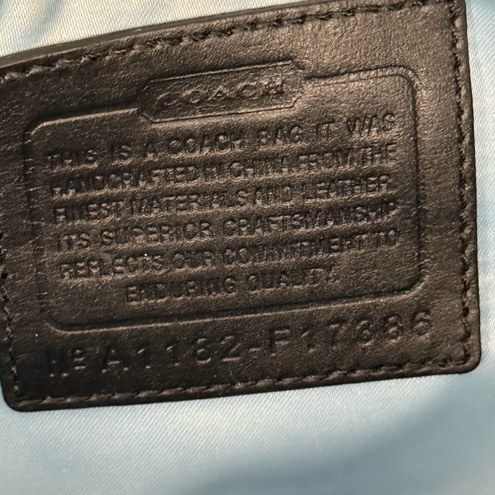 Vintage Coach F17386 Signature leather & canvas shoulder bag with double straps - Picture 7 of 14